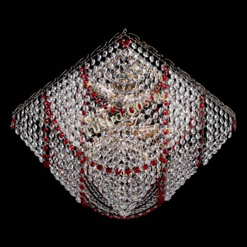 Люстра Квадрат Бриз красная в Ижевске Гусь Хрустальный