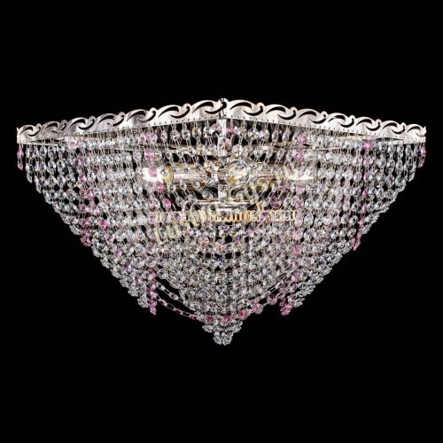 Люстра Квадрат Бриз розовая в Ижевске Гусь Хрустальный