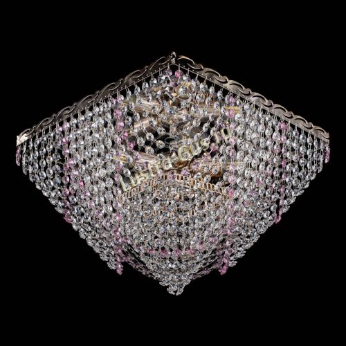 Люстра Квадрат Бриз розовая в Ижевске Гусь Хрустальный