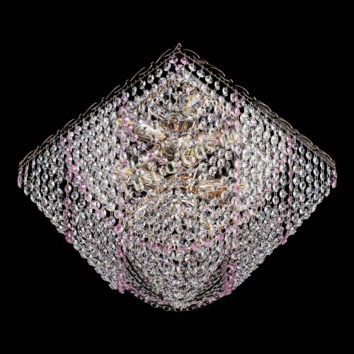 Люстра Квадрат Бриз розовая в Ижевске Гусь Хрустальный