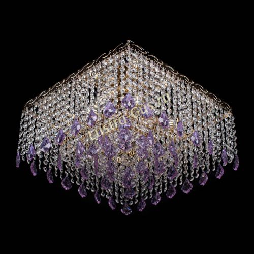 Люстра Квадрат Гамма Дубик цветная в Ижевске Гусь Хрустальный