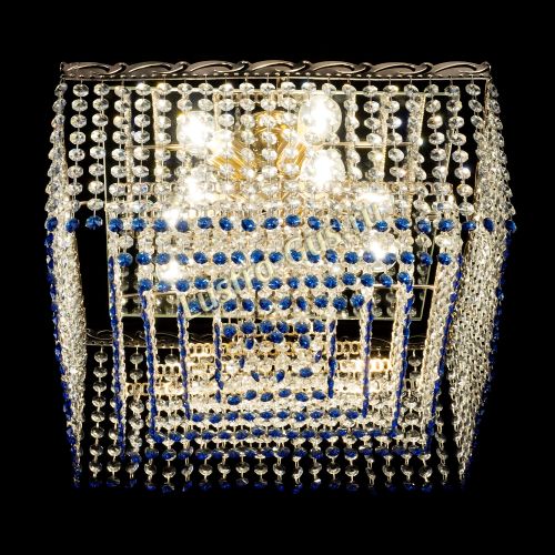 Люстра Квадрат Оптикон синяя в Ижевске Гусь Хрустальный