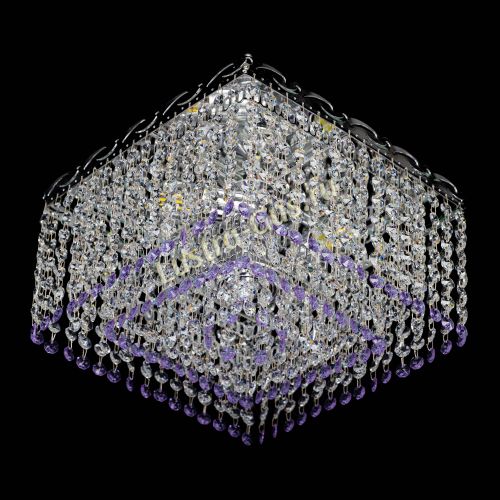 Люстра Квадрат Оптикон фиолетовая в Ижевске Гусь Хрустальный