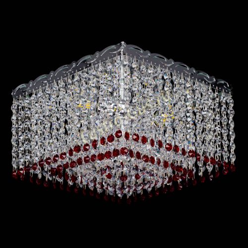 Люстра Квадрат Оптикон красная в Ижевске Гусь Хрустальный