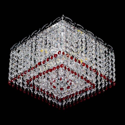 Люстра Квадрат Оптикон красная в Ижевске Гусь Хрустальный