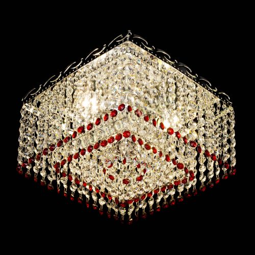 Люстра Квадрат Оптикон красная в Ижевске Гусь Хрустальный