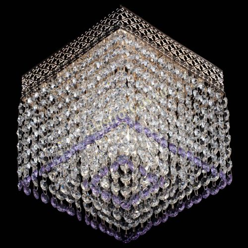 Люстра Квадрат Венеция №1 фиолетовая в Ижевске Гусь Хрустальный