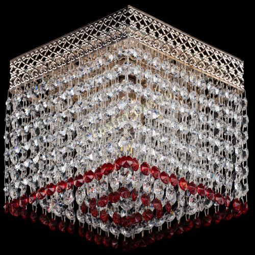 Люстра Квадрат Венеция №1 красная в Ижевске Гусь Хрустальный