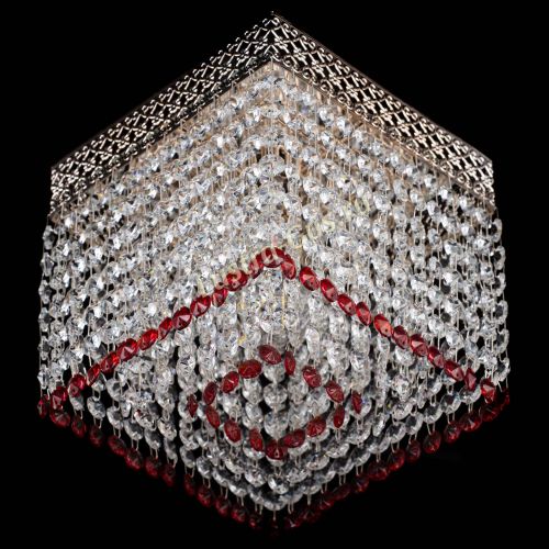 Люстра Квадрат Венеция №1 красная в Ижевске Гусь Хрустальный
