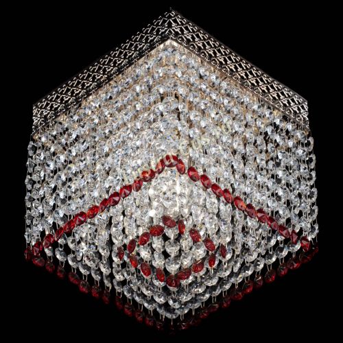 Люстра Квадрат Венеция №1 красная в Ижевске Гусь Хрустальный