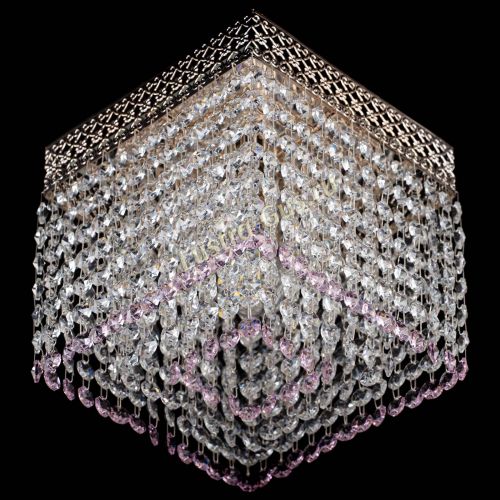 Люстра Квадрат Венеция №1 розовая в Ижевске Гусь Хрустальный