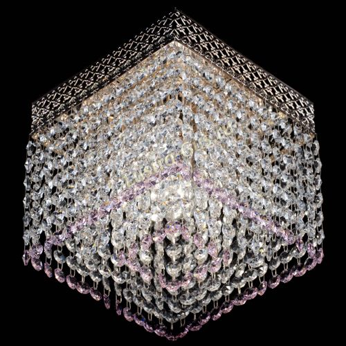 Люстра Квадрат Венеция №1 розовая в Ижевске Гусь Хрустальный