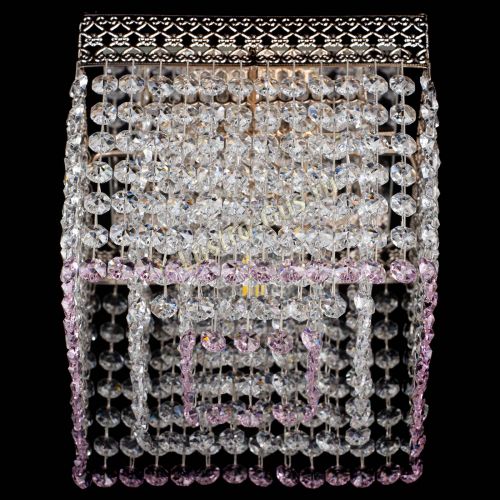 Люстра Квадрат Венеция №1 розовая в Ижевске Гусь Хрустальный