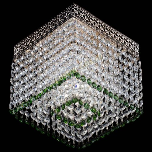Люстра Квадрат Венеция №1 зеленая в Ижевске Гусь Хрустальный