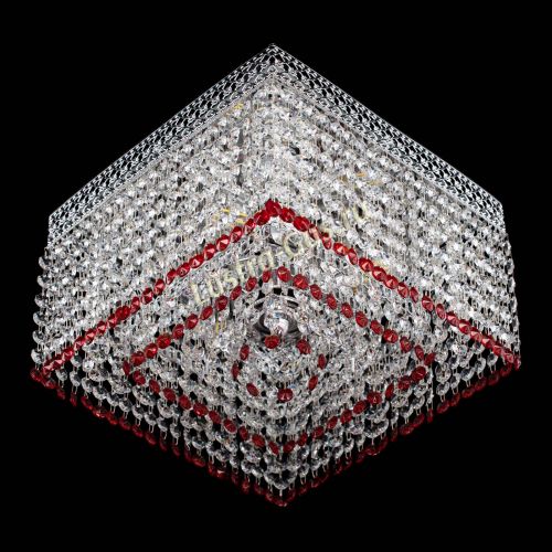 Люстра Квадрат Венеция №3 красная в Ижевске Гусь Хрустальный