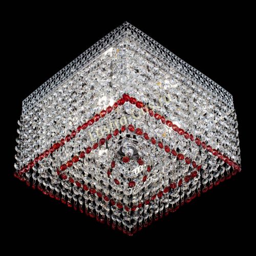 Люстра Квадрат Венеция №3 красная в Ижевске Гусь Хрустальный