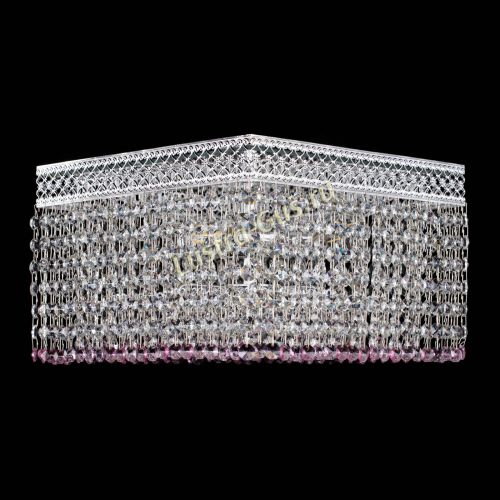 Люстра Квадрат Венеция №3 розовая в Ижевске Гусь Хрустальный