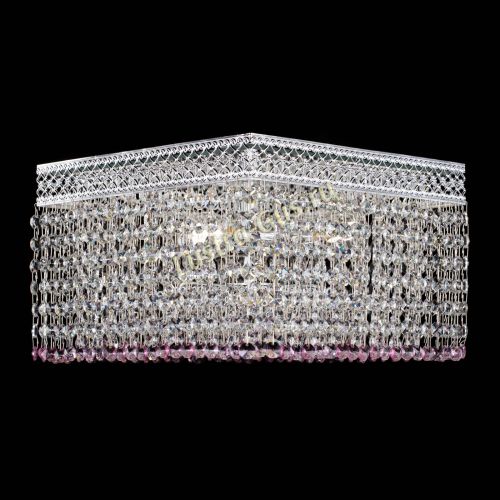 Люстра Квадрат Венеция №3 розовая в Ижевске Гусь Хрустальный