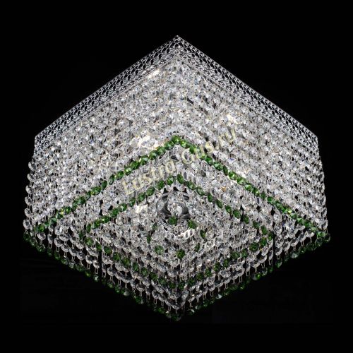 Люстра Квадрат Венеция №3 зеленая в Ижевске Гусь Хрустальный