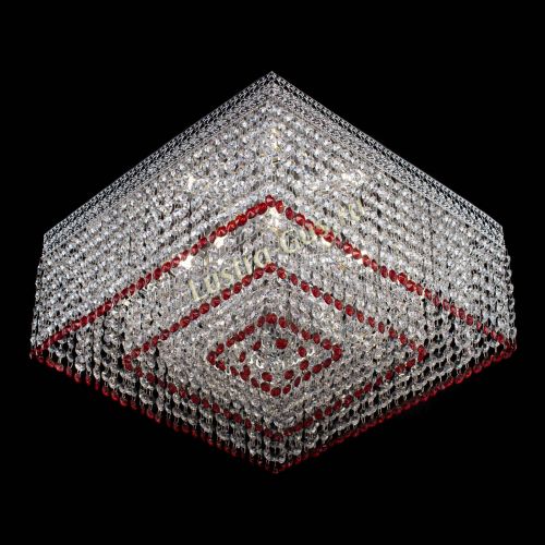 Люстра Квадрат Венеция №5 красная в Ижевске Гусь Хрустальный