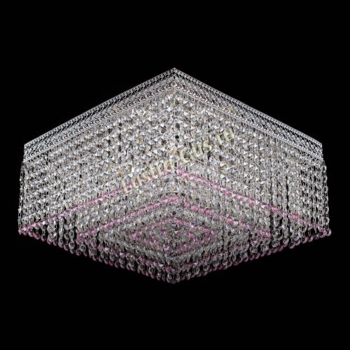 Люстра Квадрат Венеция №5 розовая в Ижевске Гусь Хрустальный