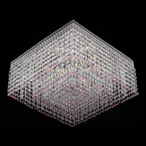 Люстра Квадрат Венеция №5 розовая в Ижевске Гусь Хрустальный