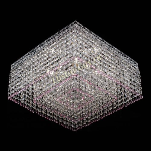 Люстра Квадрат Венеция №5 розовая в Ижевске Гусь Хрустальный