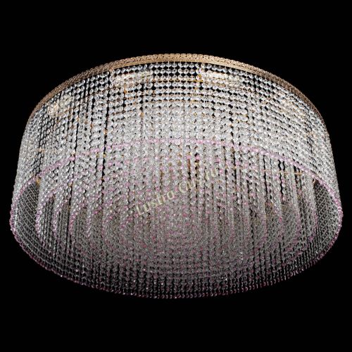 Люстра Милан капель №12 розовая в Ижевске Гусь Хрустальный