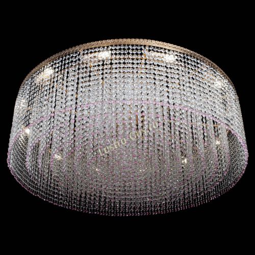 Люстра Милан капель №12 розовая в Ижевске Гусь Хрустальный