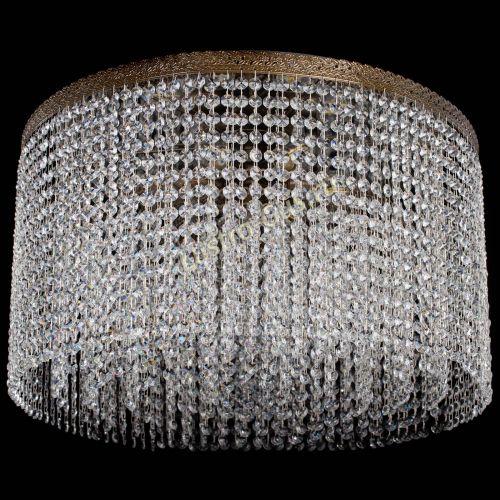 Люстра Милан капель оптикон под бронзу с зеркалом в Ижевске Гусь Хрустальный