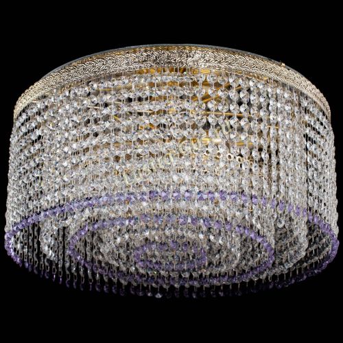 Люстра Милан капель оптикон Фиолетовая в Ижевске Гусь Хрустальный