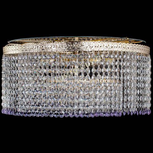 Люстра Милан капель оптикон Фиолетовая в Ижевске Гусь Хрустальный