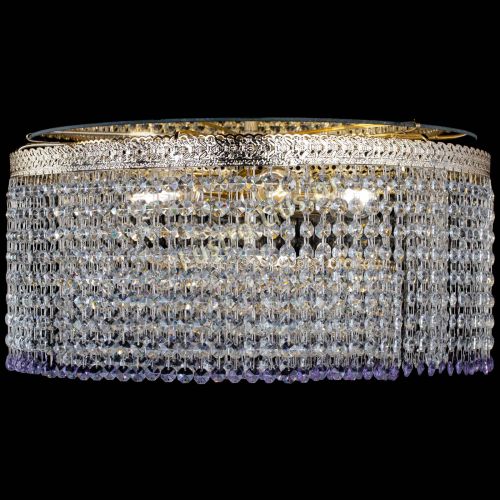 Люстра Милан капель оптикон Фиолетовая в Ижевске Гусь Хрустальный