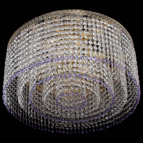 Люстра Милан капель оптикон Фиолетовая в Ижевске Гусь Хрустальный