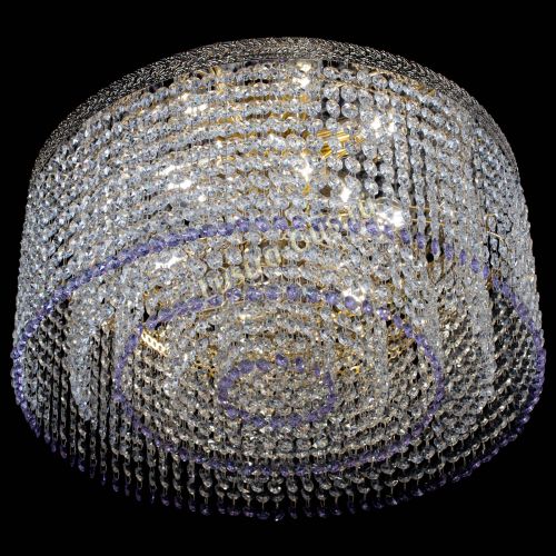 Люстра Милан капель оптикон Фиолетовая в Ижевске Гусь Хрустальный