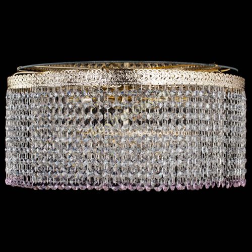 Люстра Милан капель оптикон Розовая в Ижевске Гусь Хрустальный