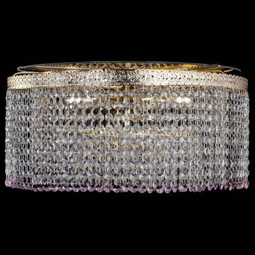 Люстра Милан капель оптикон Розовая в Ижевске Гусь Хрустальный