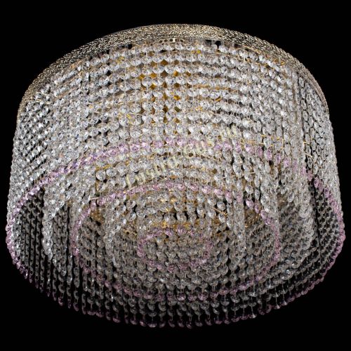 Люстра Милан капель оптикон Розовая в Ижевске Гусь Хрустальный