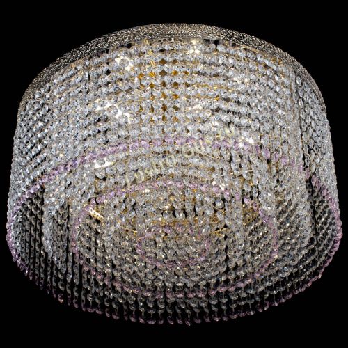 Люстра Милан капель оптикон Розовая в Ижевске Гусь Хрустальный