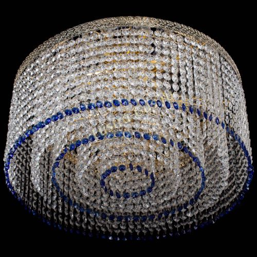 Люстра Милан капель оптикон Синяя в Ижевске Гусь Хрустальный