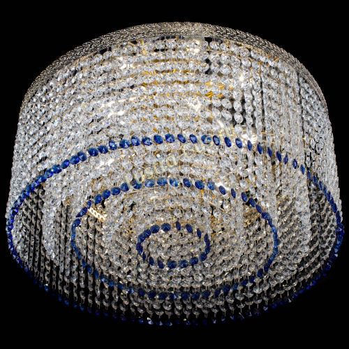 Люстра Милан капель оптикон Синяя в Ижевске Гусь Хрустальный