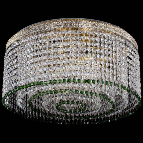 Люстра Милан капель оптикон Зеленая в Ижевске Гусь Хрустальный