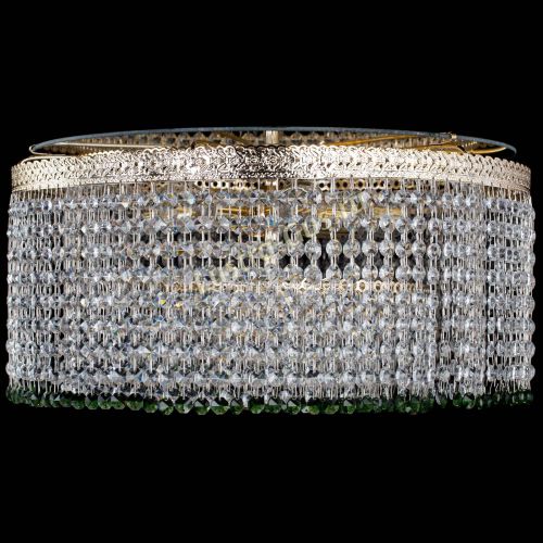 Люстра Милан капель оптикон Зеленая в Ижевске Гусь Хрустальный