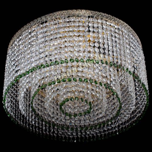 Люстра Милан капель оптикон Зеленая в Ижевске Гусь Хрустальный