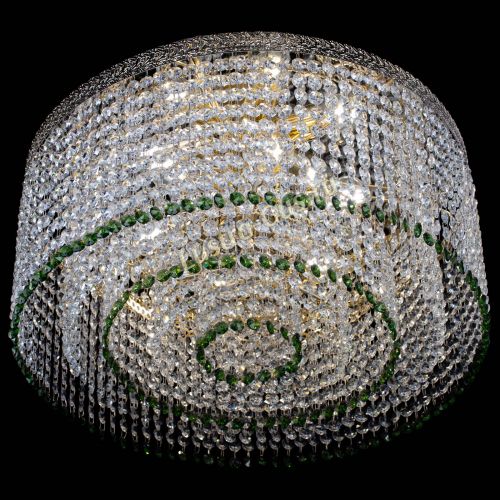 Люстра Милан капель оптикон Зеленая в Ижевске Гусь Хрустальный