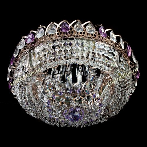 Люстра Кольцо Классика фиолетовая в Ижевске Гусь Хрустальный