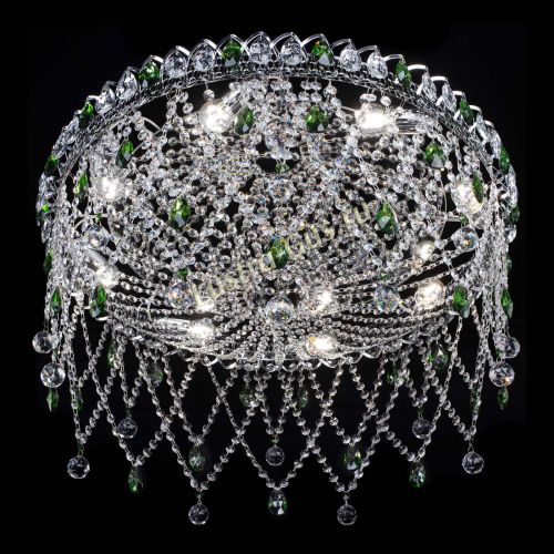 Люстра Паутинка зеленая в Ижевске Гусь Хрустальный