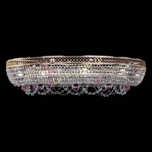 Люстра Снежинка Венеция №10 розовая в Ижевске Гусь Хрустальный