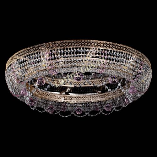 Люстра Снежинка Венеция №10 розовая в Ижевске Гусь Хрустальный