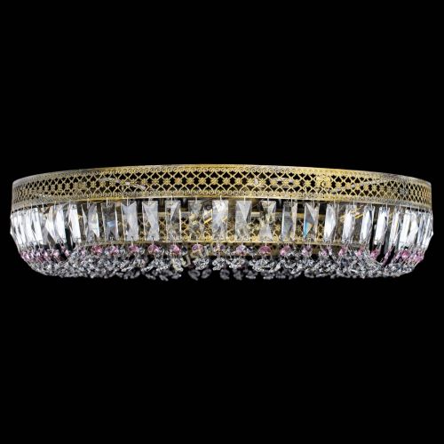 Люстра Венеция Кольцо №8 пластинка под бронзу Розовая в Ижевске Гусь Хрустальный